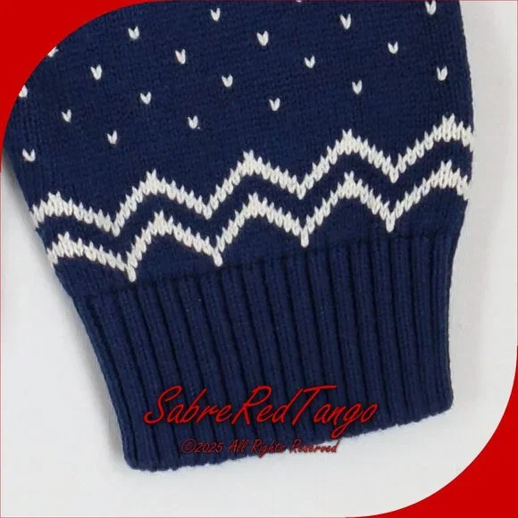 NWT Hanna Andersson Adult Holiday Fair Isle Sweater Dear Deer On Navy Blue XL